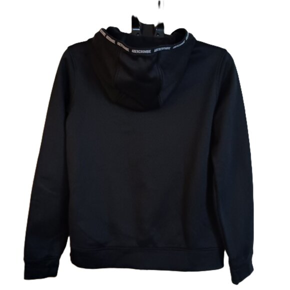 Abercrombie Kids Black Hoodie Sweatshirt Kangaroo Pocket Moose Logo Size 15/16 - Picture 3 of 16